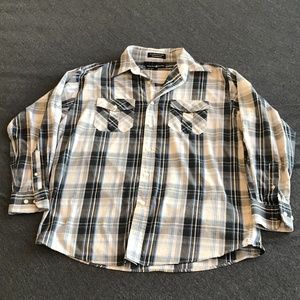 Beverly Hills Polo Club Flannel Button Up Sz Lg